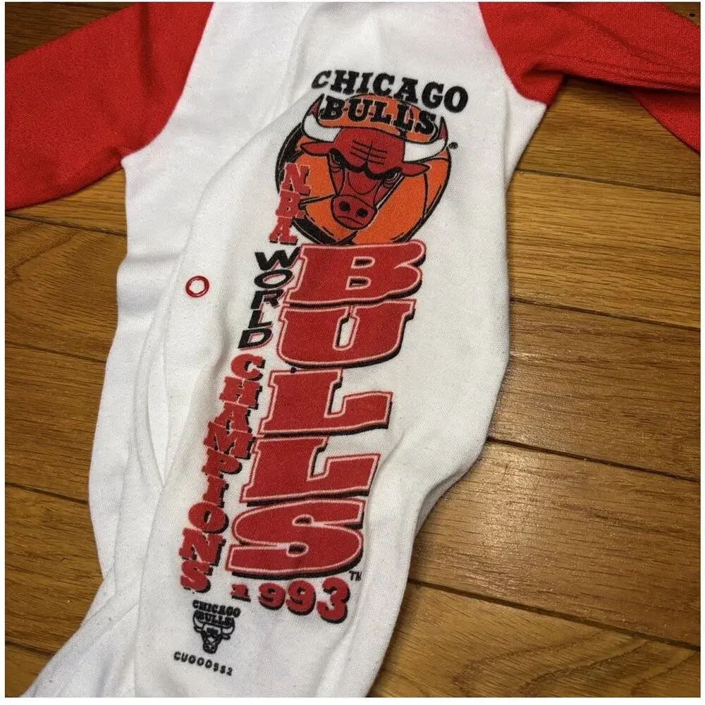 Vintage 1993 Chicago Bulls Fleece Romper World Champions Cutler Sports NBA Kids